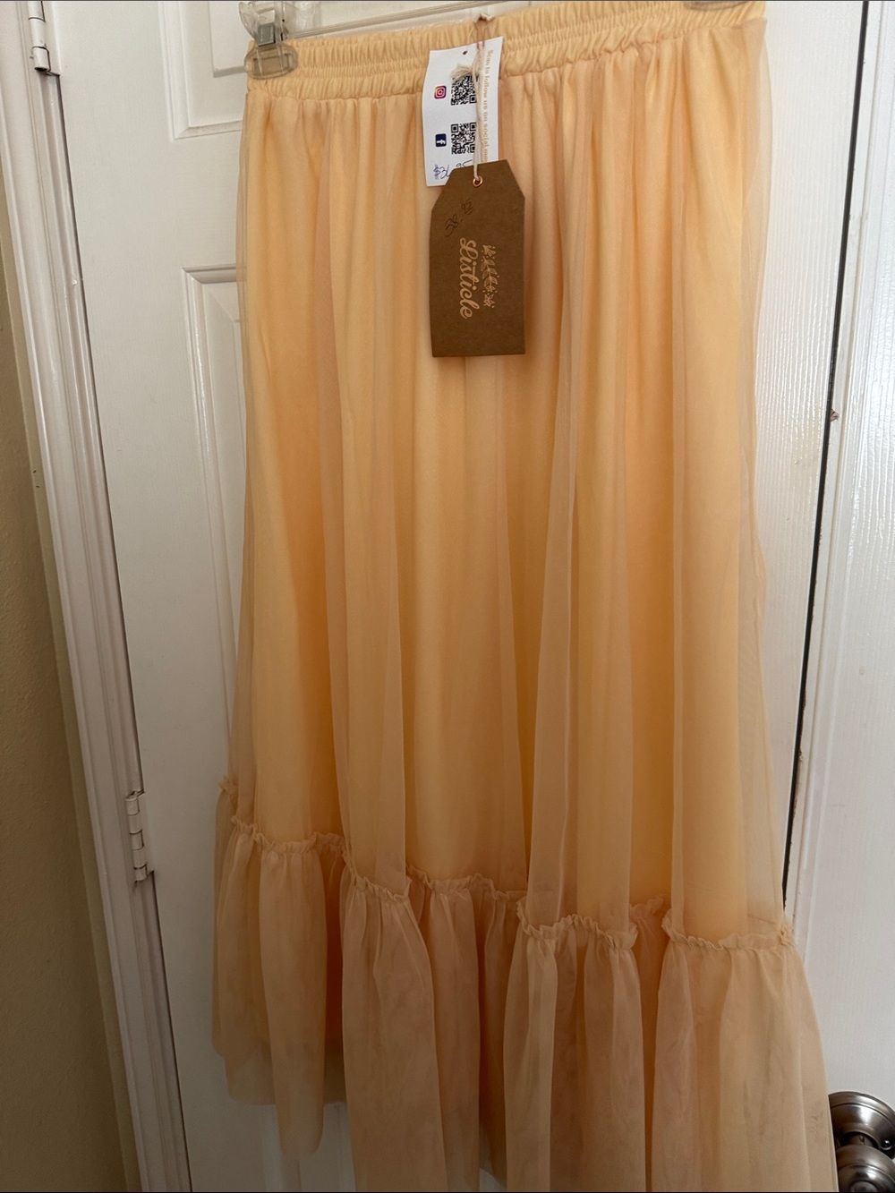 Listicle butter yellow Tiered Chiffon Maxi Skirt